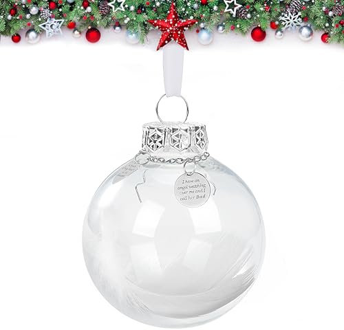 Weihnachtskugeln Kunststoff Christbaum Befüllen Dekokugeln Transparent Basteln Feder Weiß für Hochzeit Partys DIY Dekoration Baumschmuck Durchsichtige Geschenke Papa