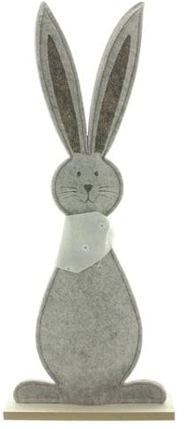 FRANK FLECHTWAREN Osterhase, Osterdeko, Hase, Dekofigur, Filzhase Schal, Textil, MDF Maße: Höhe 53 cm für den Innenbereich