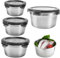 DTYGUIXE 4 Stück Lebensmittelbehälter edelstahl Bento-Lunchbox Lagerbehälter Lebensmittel Küchenbehälter Set Lebensmittel Aufbewahrungsbox mit Deckel für Nudeln, Salat, frischer Sahne, Obst, Brot