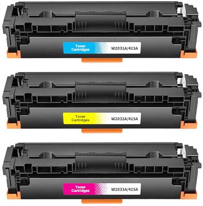 Jhaan 415A Toner (Mit Chip) Kompatibel für HP 415A W2031A W2032A W2033A | Tonerkartusche Kompatibel für HP Color LaserJet Pro MFP M479fdw M479fnw M479dw M479fdn M454dw M454dn M479 M454, 3er-Pack