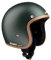 BANDIT Jet Premium Open Motorcycle Helmet Matte Green Leather Profile Custom Biker Style Visor Included Dull Green Open Helmet JETPGR (L)