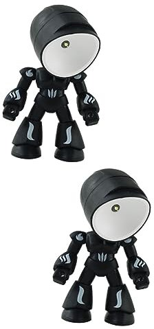 Garneck 2St Roboter-Tischlampe Kinderzimmerdekoration Nachtlicht Miniaturdekoration LED- Batterie Nachtlampe LED-Nachtlampe leuchtend kleine Tischlampe Ornamente Student Knopfbatterie