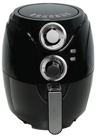 IkErna 5L Air Fryer, Space Saving and Low Noise, Non-Stick and Dishwasher Safe Basket, 1200W Electric Heating Fryer/Nero