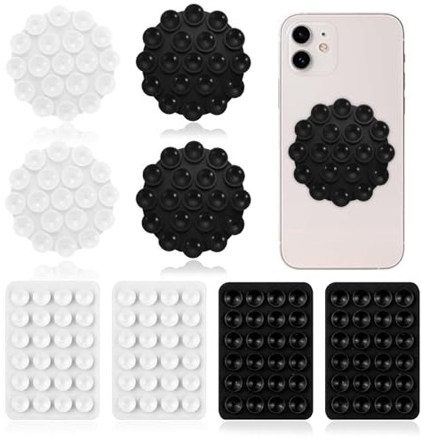 ZUYIST 8 Stück Saugnapf Handy, Silikon Handyhalterung Saugnapf, Anti-Rutsch Handy Saugnapf, Selbstklebende und Handsfree Handy Noppen Halter Rückseite, für Mobiltelefone Computer Tablets