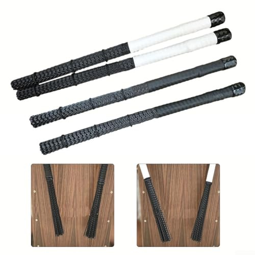 Premium gewellte Nylon-Trommelbürstenstäbchen, Jazz Cajon Percussion Teile, professionelle Qualität (schwarz)