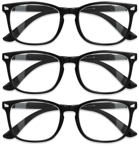 CCVOO Lesebrille für damen und herren mit blaulichtfilter - Augenoptik Brille Lesehilfe für Damen Herren (1, +Schwarz)