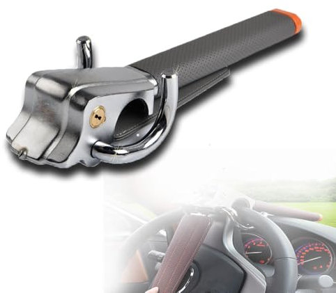 FELEA Diebstahlsicherung Lenkradkralle, für VW T5 Lenkradschloss Diebstahlsicherung Lenkrad Auto Anti Diebstahl Lenkrad Schlösser mit Schlüssel,B-Grey