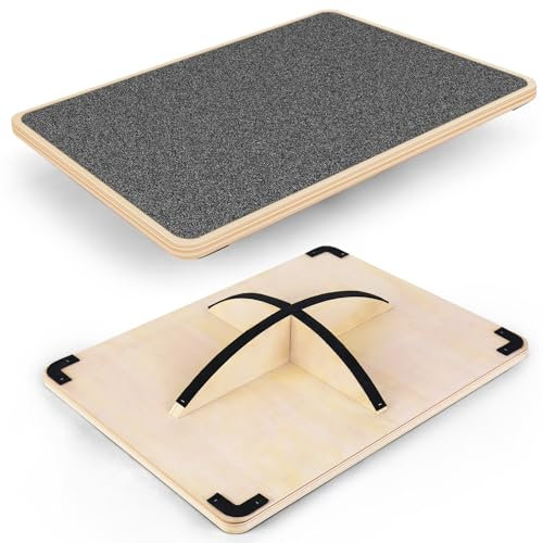 Woodure Balance Board 360°Professional Wobble Board für Erwachsene Anti-Rutsch 350LBS Balance Boards für physikalische Therapie Stehpult Kern Stärke hölzerne Balance Board Rocker Board