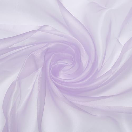 HOBBIESAY Lilac Iridescent Polyester/100% Organza Fabric, 3m x 1.5m, Formal, Solid Pattern, Wedding Decoration