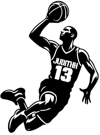 Personalisiert Wandtattoo Basketball mit Name und Nummer Wandaufkleber Wandsticker für Kinderzimmer Wohnzimmer Schlafzimmer Wanddeko,Geschenk für Kinder Junge Teenager Männer