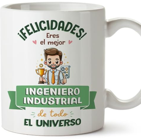 MUGFFINS Tazas para INGENIERO INDUSTRIAL hombre - En Español - Mejor Universo Trofeo - 11 oz / 330 ml - Regalo original y divertido