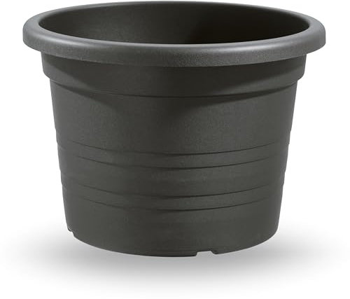 Generico Veca Vaso di Fiori Cilindro, Rotondo, in Plastica, Antracite 80 x H 56 cm - 168 Lt