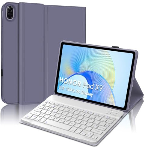 SENGBIRCH Keyboard Case for Honor Pad X9 11.5'' 2023 - Detachable Wireless Bluetooth Keyboard, Protective Cover for Honor Pad X9 11.5'' with Keyboard, Purple