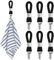 XIANGPICA 6 Stück Handtuch Clips zum Aufhängen, Handtuchclips mit Schlaufen, Handtuch Klammer, Haken für Handtücher, Geschirrtuch Handtuchhalter Clips (Schwarz)