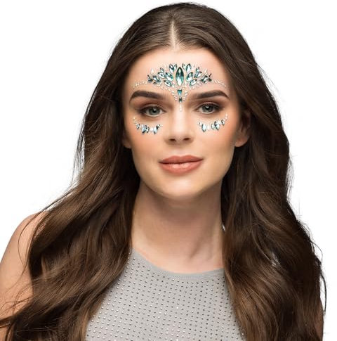 Boland - Körperschmuck 3er Set, selbstklebende Strasssteine für Gesicht und Körper, ideal für Karneval, Make-Up oder Festival