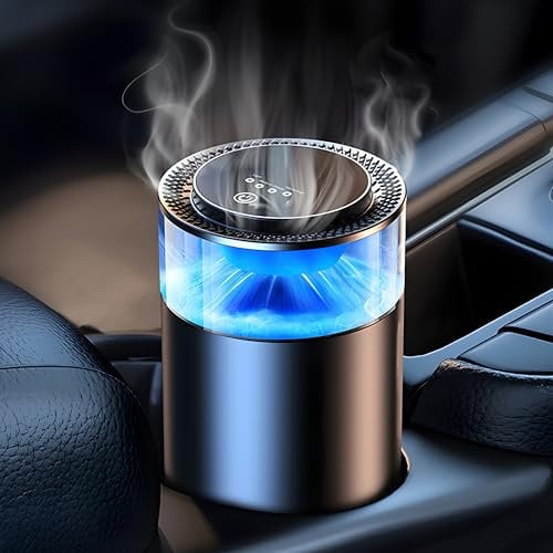 Diffuseur de Parfum pour Voiture Inspiré des Chutes d'eau 2025, avec 2 Parfums Français (Cologne & Marines), Auto ON/OFF, Nébuliseur à Ultrasons, 4 Modes, Parfum Qui Dure 6 Mois YWK-1