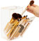 Wedhapy Makeup Brush Holder with Lid, Clear Makeup Brush Organizer, Beveled Mouth Design, Dustproof Cosmetic Organiser Storage Box