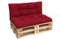 POKAR Palettenkissen Palletenauflagen Palettenpolster Palettensofa Palettenmöbel 2er Set: 1x Sitzkissen 120x80 + 1x Rückenlehne 120x40, Rot