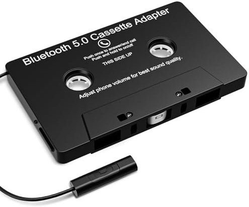 Adaptador de casetes para radio de coche, adaptador de casetes 5.0 para radio de coche, conversión de llamada de coche, adaptador de casete, carga USB (negro)