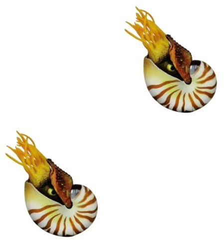 Mobestech 2 Stück Schalendekoration Aquarium Nautilus-Schale Muscheldekor Dekorationen für Aquarien Fisch Tank Muscheln Fischtank Dekore Aquarienlieferungen Fischtankstatue