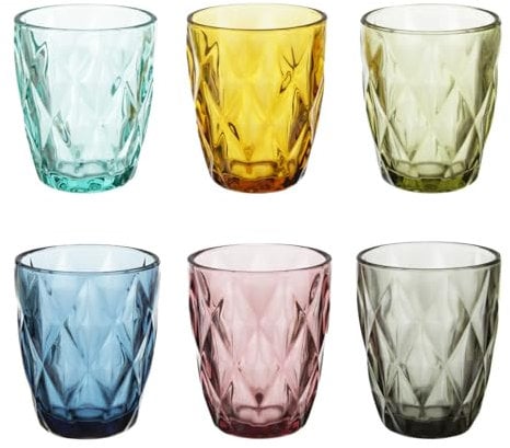 KASANOVA Set 6 bicchieri acqua colorati vetro Gemma