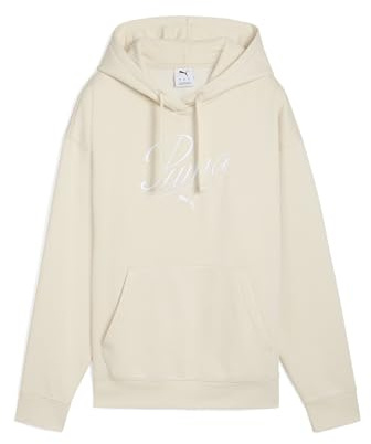 PUMA Damen Essentials Script Comfort Hoodie M, Alpine Snow White