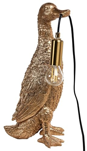 Tischlampe Kunstharz gold Glühbirnen-Optik 1-flammig Tiermotiv Ente Anatis