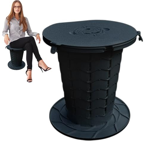 Renchey Toilette Pliante | 400 Kg Sanitaire Portable Adulte pour Voiture | Siège de Toilette Étanche avec Couvercle pour Camping Car Véhicule