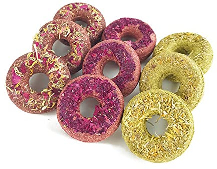 Pocoiau 10 Pcs Cierro De Hierba para Chinchillas Cojas Indias Aquirentes Roedores Timoteo Timoteo Tableta Conejito Toy para Conejos Moliendo Dientes Colgando