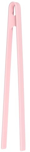 sourcing map 11.4 Silicone Toast Tongs, Kitchen Tong Heat Resistant Kitchen Utensil for Cooking Toaster Salad Food BBQ Pan Bacon Fried Steak, Pink