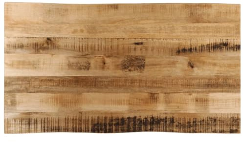 WRJENFSC Tischplatte Mangoholz 100x60x3,8 cm raues Massivholz mit Baumkante, robuste Arbeitsplatte Küche Schreibtischplatte, einzigartige Holzplatte für Esszimmer Home Office Büro