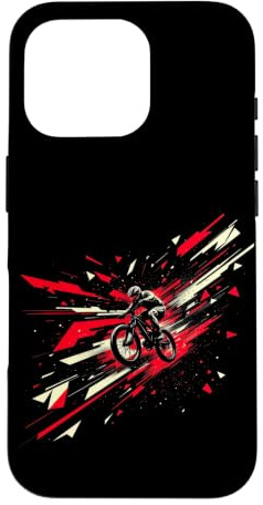 Hülle für iPhone 16 Pro Dynamischer Mountainbiker in Bewegung
