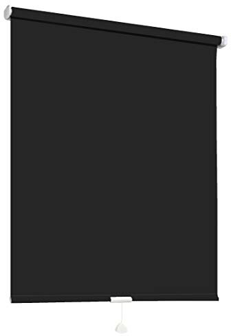 Springrollo Mittelzugrollo Schnapprollo Fenster Rollo Vorhang 16 Farben Breite 62-242 cm Höhe 160 und 230 cm blickdicht lichtdurchlässig Sonnenschutz Sichtschutz Blendschutz (122 x 160 cm Schwarz)
