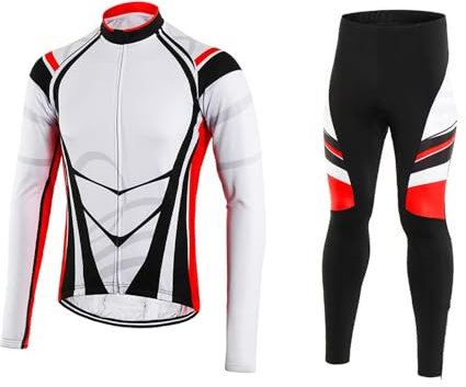 LIXADA Herren Radtrikot Anzug Winter Thermo-Fleece Langarm MTB Rennrad Shirt mit 3D Strumpfhose Gepolsterte Hose