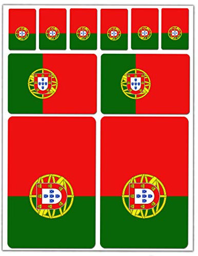Biomar Labs 10 x PVC Autocollant Voiture Auto Moto Drapeau National Portugais Portugal Flag D 30