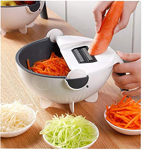 Vegetable Chopper Slicer Wire,New Upgrade Multifunction Vegetable Cutter Manual Mandolin Slicer with Peel and Drain Basket Vegetable Cutter for Garlic,Cabbage,Carrot,Potato,Tomato,Fruit,Salad