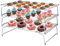 TEAMFAR - Rejilla enfriadora de acero inoxidable de 3 pisos, rejilla de enfriamiento para pasteles, galletas, tarta, plegable y apilable, duradera, apta para lavavajillas, 38 x 26 cm