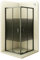 MOG Duschkabine 85x85 cm Höhe: 180 cm mit Schiebetüren Eckdusche mit Rollensystem aus 6 mm schwarz gestreiftes ESG Glas DK67