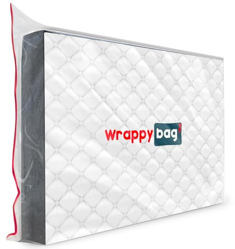 WRAPPYBAG® – Housse de Protection en Plastique pour Matelas – 5 Tailles Disponibles – Sac de Rangement Imperméable et Résistant aux Déchirures – pour Déménagement, Stockage & Transport