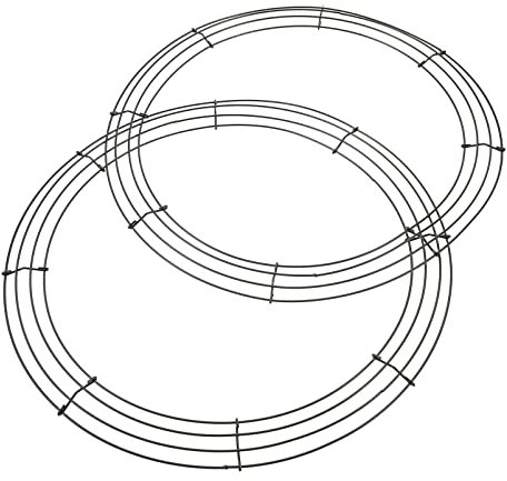 Happyyami 2pcs Draht Kranz Ringe Rahmen Haustür Kranz für das Neue Jahr Valentines Weihnachten Frühling Dekoration 40.5cm