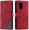 Vankii Funda para OPPO Realme 8i, Billetera Carcasa Protectora Libro Tapa Silicona Bumper PU Cuero Cartera Case Flip Cierre Magnético Leather Soporte Wallet Antigolpes Cover (Rojo)