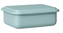Riess, 0411-126, Vorratsbehälter mit Deckel, 15x11x5cm, Emaille, Design SERVE + STORE, SALBEIGRÜN, Gewicht 0,4kg, LBH: 15,7 x 11,7 x 5 cm