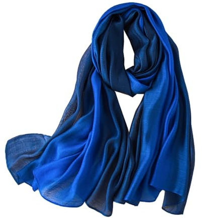 Générique Damen-Schal aus Seide, einfarbig, Blau - 8