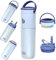 BOTTLE BOTTLE Insulated Water Bottle for Sports with Straw,2 lids,18 oz 3IN1 Water Bottles for Slim Can Coolers and Kids Tumbler, Stainless Steel Metal Bottles for Outdoor Activities(Blue)