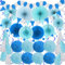 ZERODECO Party Deko, 41 Stück Blau Party Dekoration Papier Pompoms Girlande für Geburtstag Set Abschlussfeier Graduierung Party Baby-Duschen Feste Hochzeit Karneval Fasching Partydekorationen