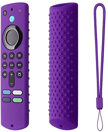 Fernbedienungs-Schutzhülle,Fernbedienungsabdeckung, Silikonhülle mit Lanyard, rutschfeste Silikonhülle für Fire TV Stick, rutschfeste Silikon-Schutzhülle(lila), Fernbedienungsabdeckung, Silikon-S