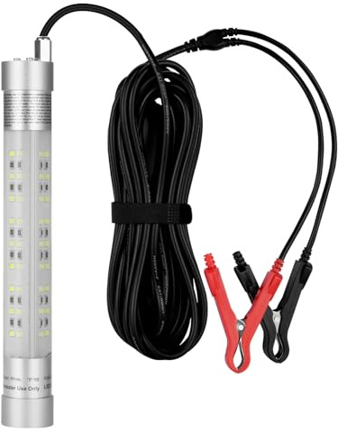 Lampe d'attraction sous-marine pour poissons 30W 3500 lumens (vert) | Lumière de pêche sous-marine la nuit pour pêche de nuit leurre appât pour bateau kayak quai calmar Eau de mer Eau douce