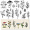 craspire Pilz-Klarsichtstempel Für Die Kartenherstellung, Scrapbooking-Zubehör, Tannenzapfen, Transparente Stempel, Blume, Lilie, Ginkgoblätter, Transparente Stempel Für Papier, Fotoalben