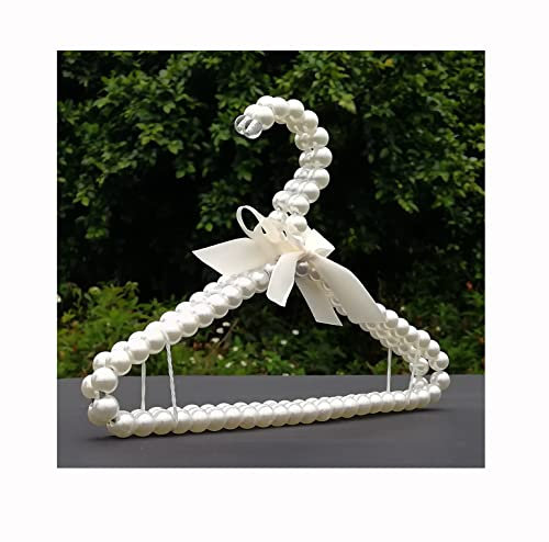 Egurs Perlen Kleiderbügel 5 Stück 30cm Weiß Perlenkleiderbügel mit Schleife 40cm