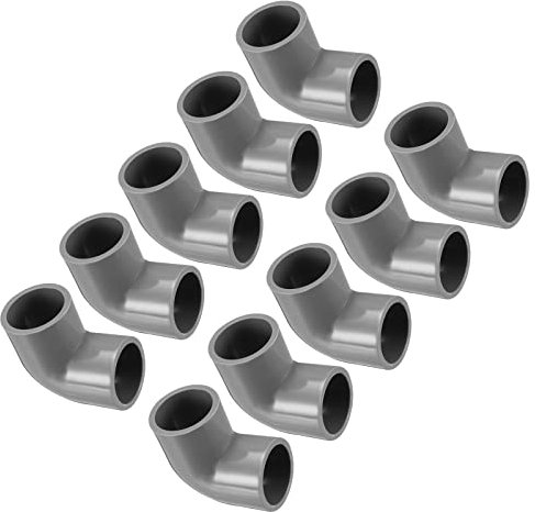 QUARKZMAN 20mm Slip PVC Tubo Connettori x 10 pz 90 Gradi Gomito Giunto Tubo Raccordi per Edilizia Irrigazione Tubo Installazione, [Grigio]